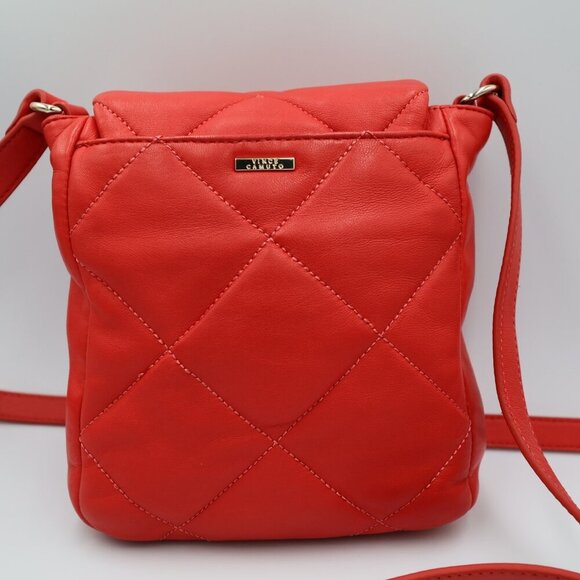 Vince Camuto Red Quilted Leather Super Soft Crossbody Bag Shoulder Purse - Picture 5 of 8